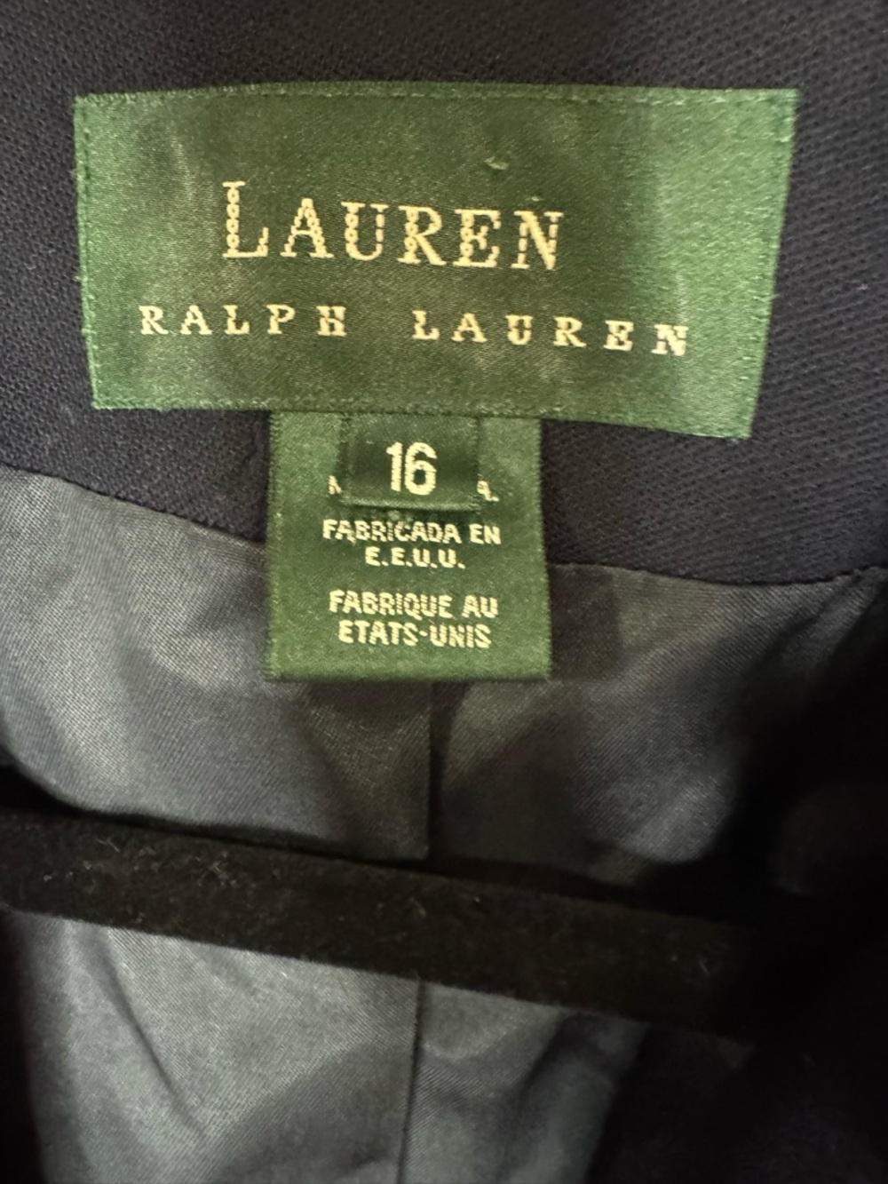Lauren Ralph Lauren Womens Navy Blazer Sz 16 Crown Crest Embroidery Old Money - Picture 4 of 11